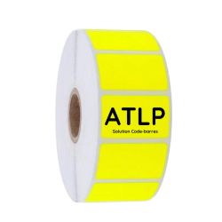 Etiquettes adhésives thermique 76x51mm jaune mandrin 76mm Ø 150mm rouleau de 2000 étiquettes