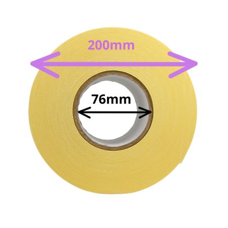 Rouleau d'étiquettes velin mandrin 76mm diamètre 200mm